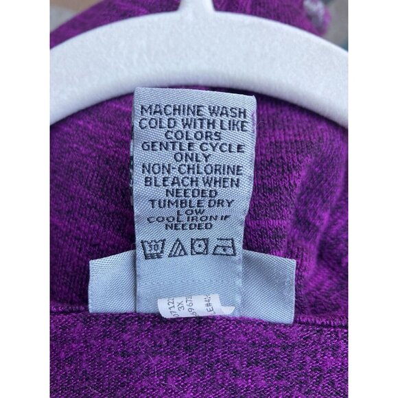 Catherines Women's Impossibly Soft Duet Tunic Plus Size 3X Berry Purple Paisley - Picture 5 of 6